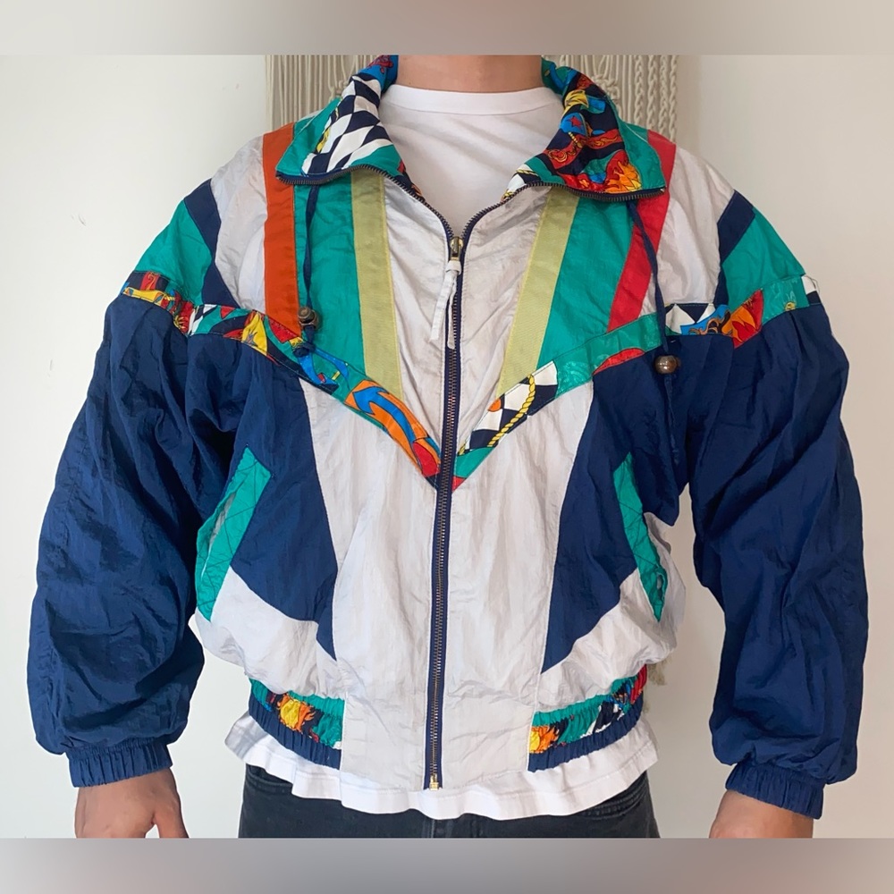 R.E by “River edge” sports vintage retro 1990s windbreaker jacket unisex